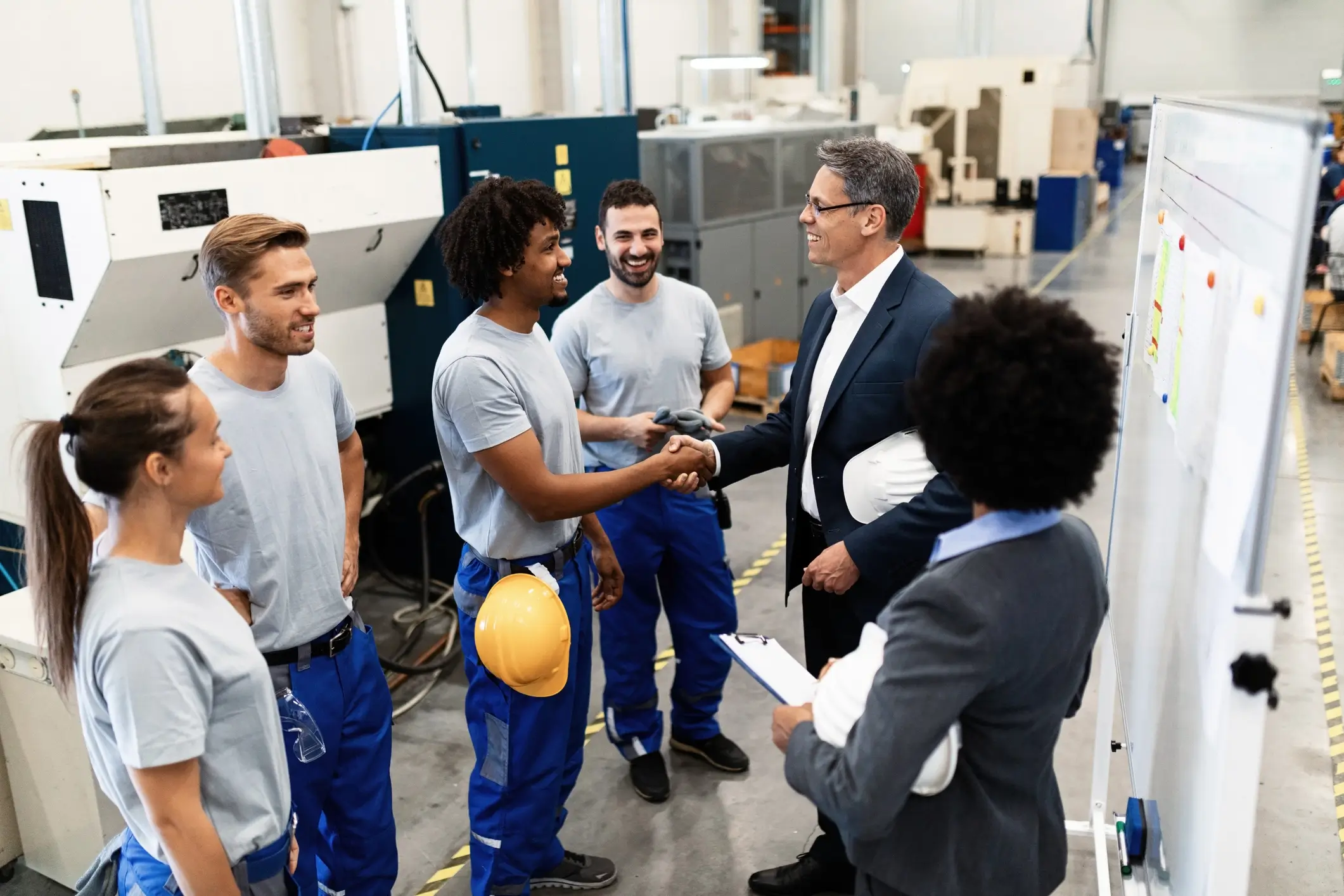 INCIT-style manufacturing leadership discussion on the factory floor